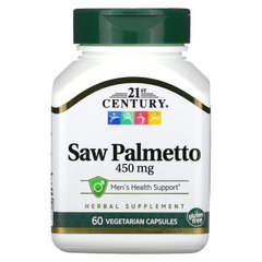 Со Пальметто з цинком, чоловіче здоров'я, Saw Palmetto, 21st Century, 450 мг, 60 капсул